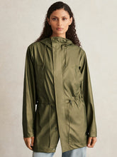 Rains Long Hooded Jacket Revel Brass Green | Womens