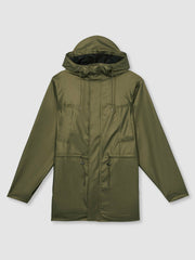 Rains Long Hooded Jacket Revel Brass Green | Womens
