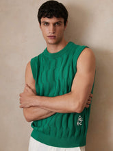 Ché Pointelle Crew-Neck Vest Bright Green | Mens
