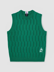 Ché Pointelle Crew-Neck Vest Bright Green | Mens