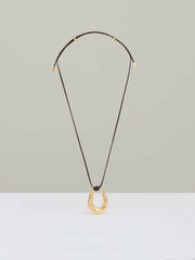 Molten Link Pendant Necklace Gold Tone | Womens