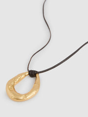 Molten Link Pendant Necklace Gold Tone | Womens