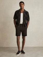 Cotton-Blend Crochet Shorts Chocolate/Navy | Mens