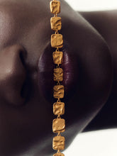 Molten Square Necklace Gold Tone | Womens