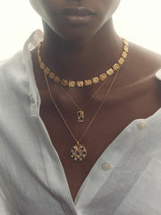 Molten Square Necklace Gold Tone | Womens