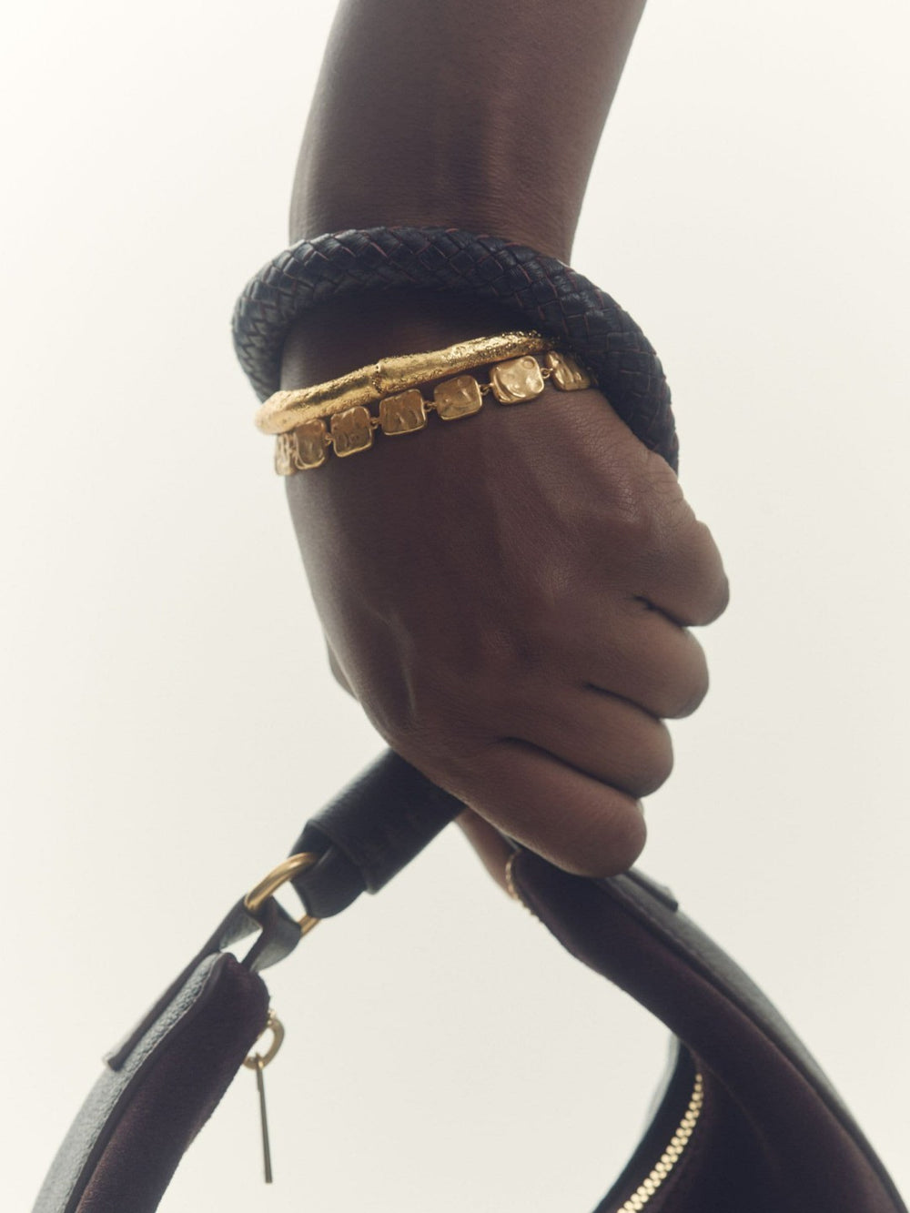 Molten Square Bracelet Gold Tone | Womens