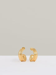 Fluid Hoop Earrings Gold Tone | Womens