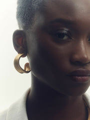 Fluid Hoop Earrings Gold Tone | Womens
