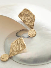 Molten Large Drop Earrings Gold Tone | Womens