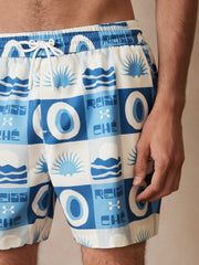 | Ché Sunset-Print Swim Shorts Blue Multi | Mens