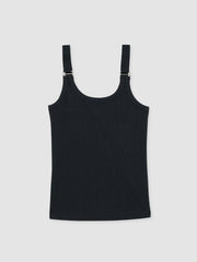 Stretch-Cotton D-Ring Strap Vest Navy | Womens