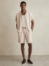 Textured-Knit Cuban-Collar Shirt Champagne | Mens
