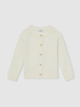 13-14 yrs Cotton Crew-Neck Cardigan Ivory | Children