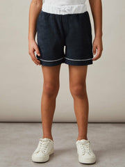 3-9 yrs Velour Colour-Block Shorts Blue Multi | Children