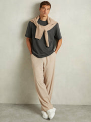 Cotton GarMenst-Dyed Oversized T-Shirt Washed Black | Mens