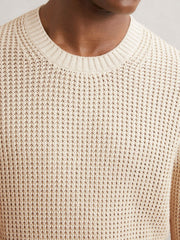 Paige Cotton Waffle-Knit Sweater Natural | Mens