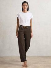 Petite Mid-Rise Straight-Leg Jeans Chocolate | Womens