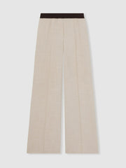 Petite Wide-Leg Elasticated-Waist Trousers Neutral | Womens