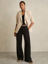 Wide-Leg Elasticated-Waist Trousers Black | Womens
