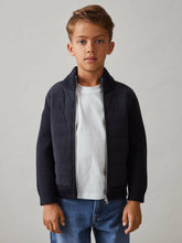 3-9 yrs Hybrid Quilt and Knit Zip Through Jacket Navy | Children