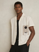 Graphic Print Cuban-Collar Shirt White | Mens
