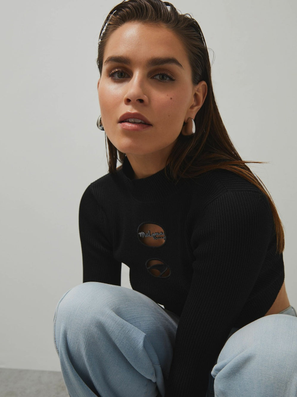 McLaren F1 Team Cut-Out Knit Crop Top Black | Womens