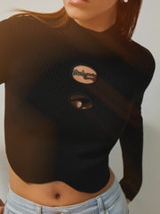 McLaren F1 Team Cut-Out Knit Crop Top Black | Womens