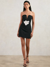 Halston Strapless Fitted Mini Dress Black | Womens