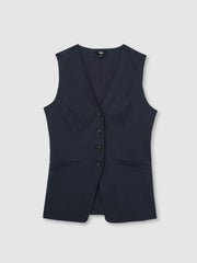 Paige Button-Through Vest Dark Ink Blue | Womens