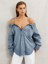 100% Cotton Shirt Indigo Blue | Womens