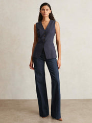 Paige Wide Leg Pintuck Jeans Anais Blue | Womens