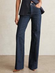 Paige Wide Leg Pintuck Jeans Anais Blue | Womens