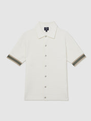 | Ché Textured Cuff-Trim Shirt White | Mens