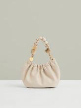Leather Bead-Handle Pouch Bag Off White | Womens