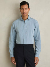 Washed Cotton Chambray Shirt Blue | Mens