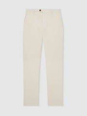 Cotton-Piqué Slim-Fit Chinos Off White | Mens