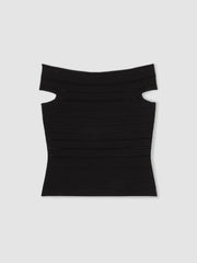 Bardot Open Knit Top Black | Womens