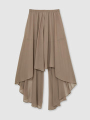 Petite Sheer-Overlay High-Low Shorts Mink Neutral | Womens