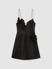 Acler Petal Detail Fitted Mini Black Dress Black | Womens
