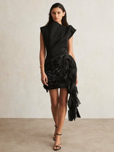 Acler Layered Ruffle Mini Black Dress Black | Womens