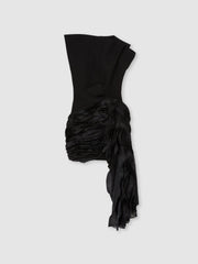 Acler Layered Ruffle Mini Black Dress Black | Womens