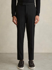 Slim-Fit Internal-Drawstring Trousers Black | Mens