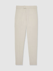 Slim-Fit Internal-Drawstring Trousers Stone | Mens