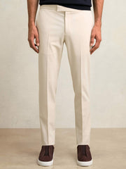 Slim-Fit Internal-Drawstring Trousers Stone | Mens
