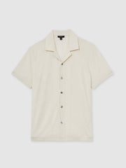 Cotton Blend Towelling Shirt White | Mens