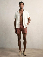 Cotton Blend Towelling Shirt White | Mens