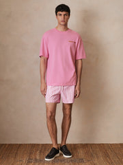 | Ché Cotton-Linen Sunset T-Shirt Pink | Mens