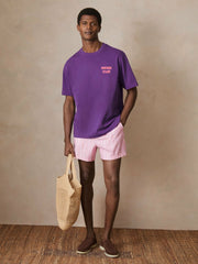 | Ché Cotton Palm-Print T-Shirt Purple | Mens