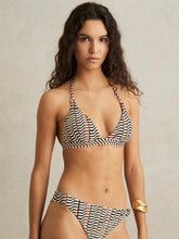 Triangle Halterneck Bikini Top Black/Brown | Womens