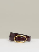 Patent Leather Oval Buckle Belt Oxblood | Womens